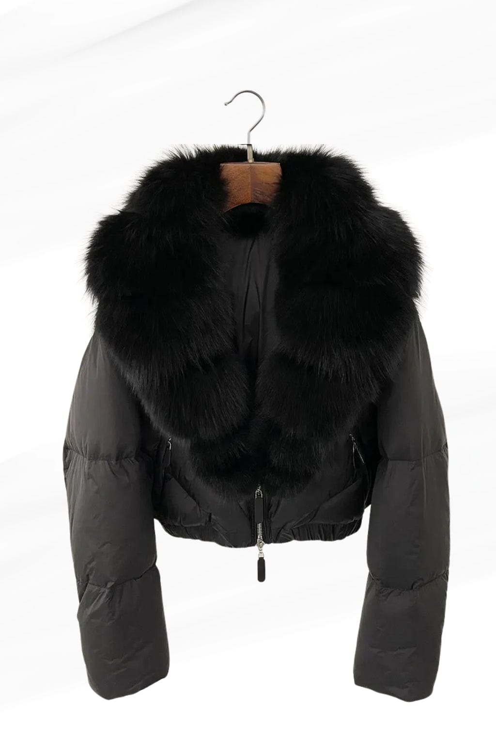 Blouson en fourrure femme à col noir Héritage fourrure