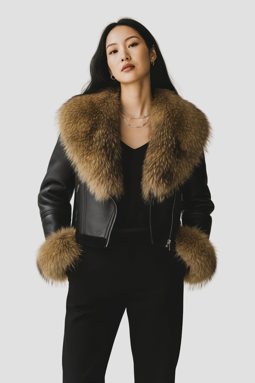 Blouson en fourrure femme raton laveur Héritage fourrure