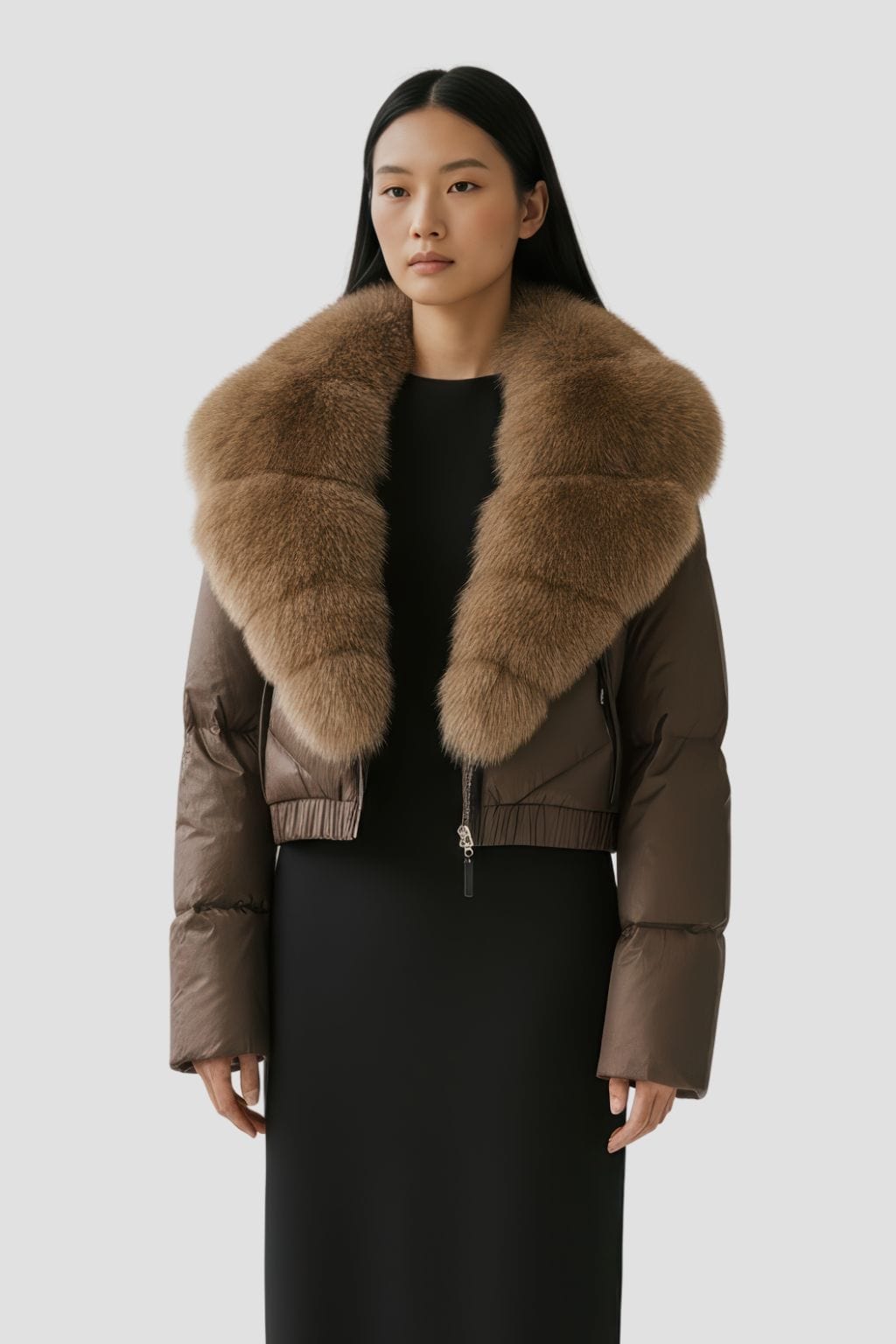 Blouson fourrure femme caramel Héritage fourrure