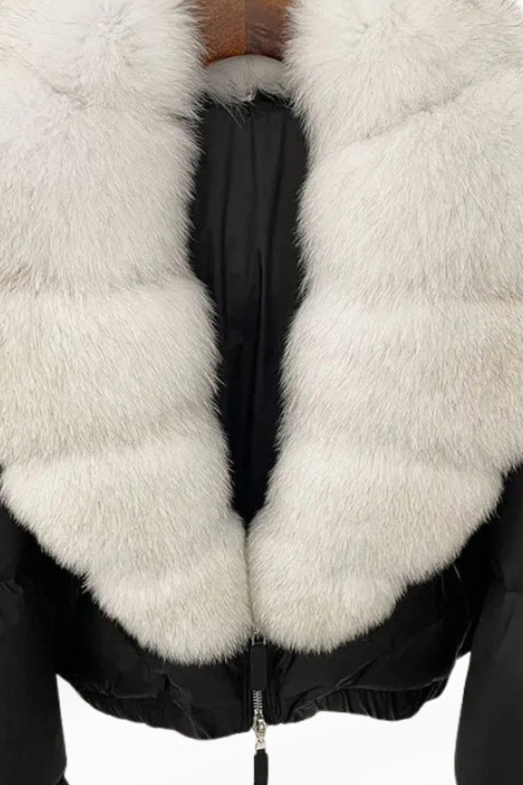 Blouson fourrure femme col blanc Héritage fourrure