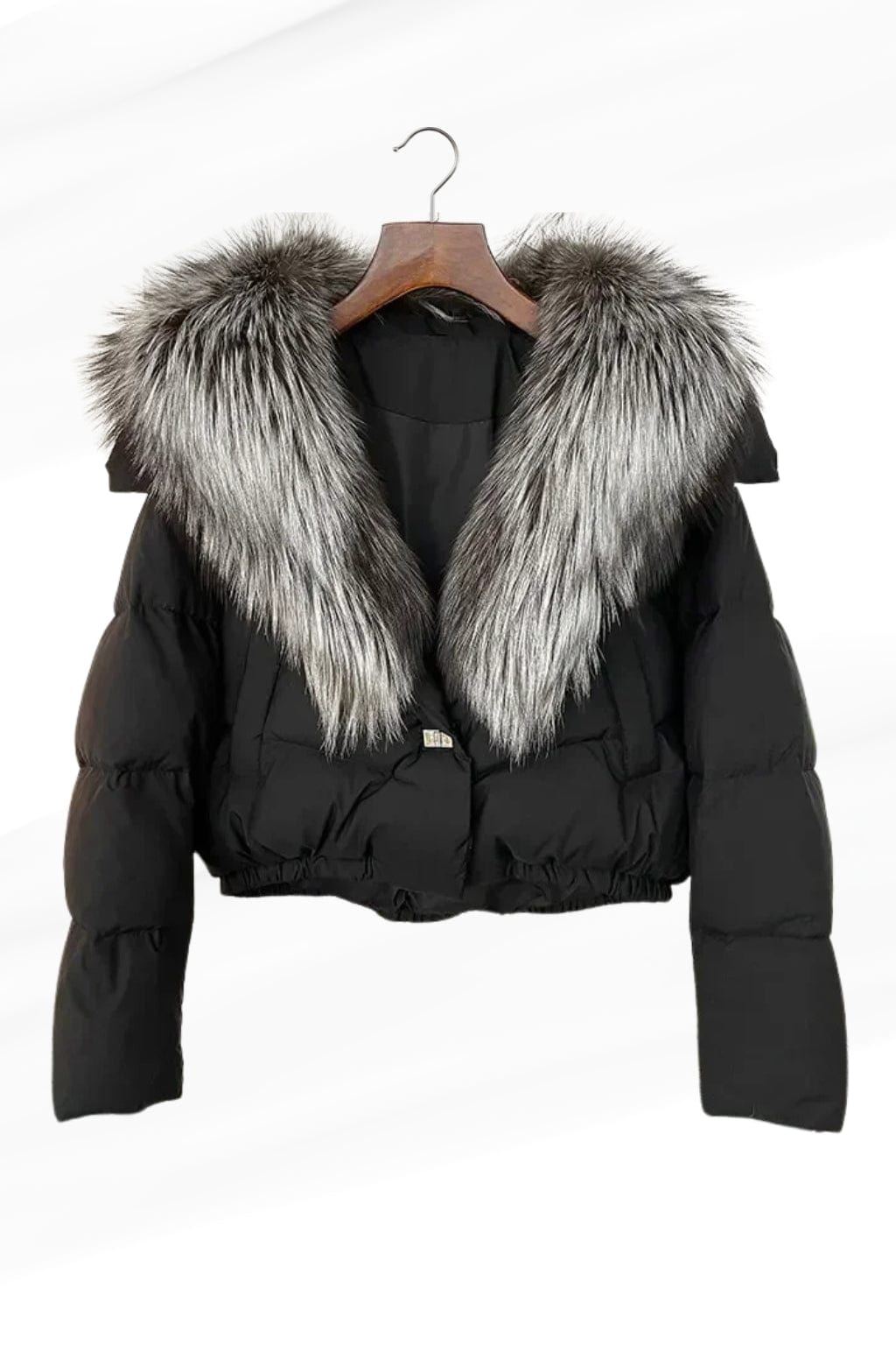 Blouson fourrure femme col gris Héritage fourrure
