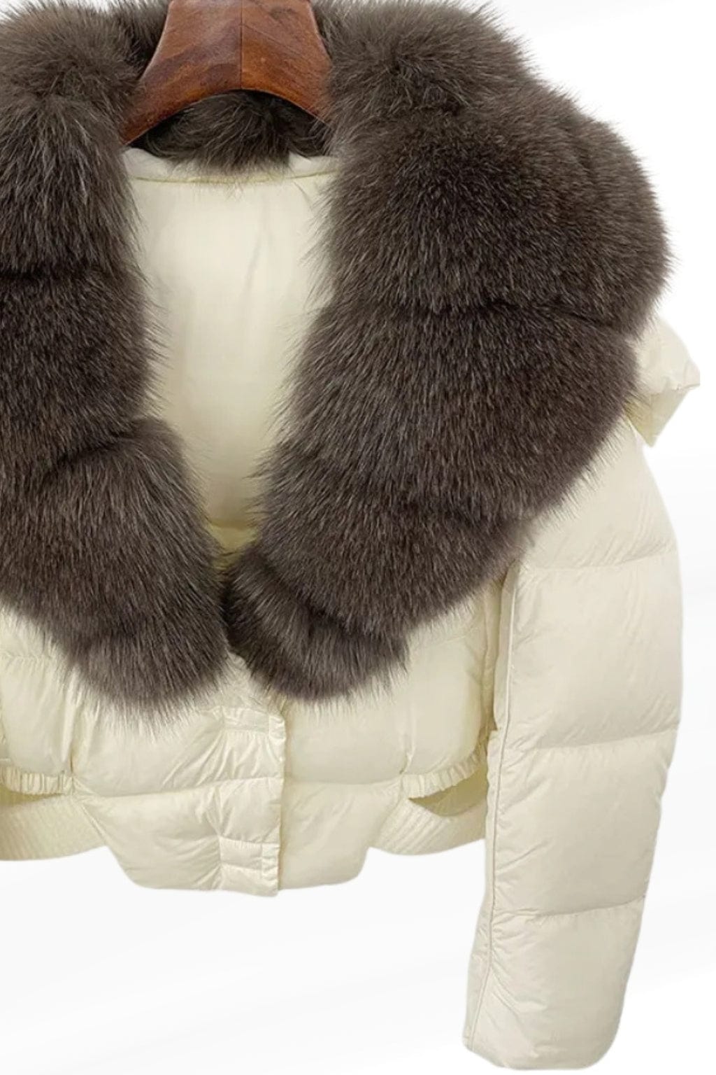 Blouson fourrure femme court crème Héritage fourrure