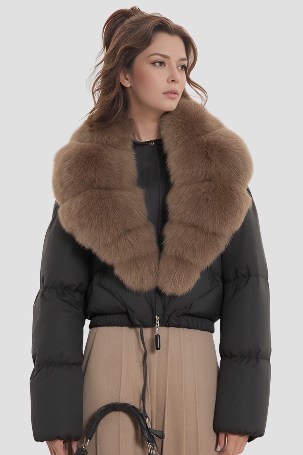 Blouson fourrure femme mi long Héritage fourrure
