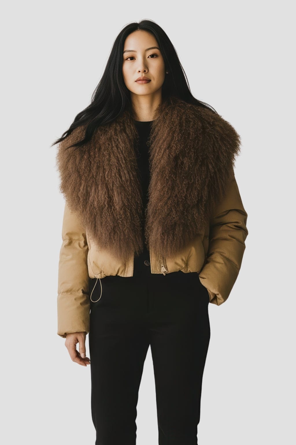 Blouson fourrure mouton marron Héritage fourrure
