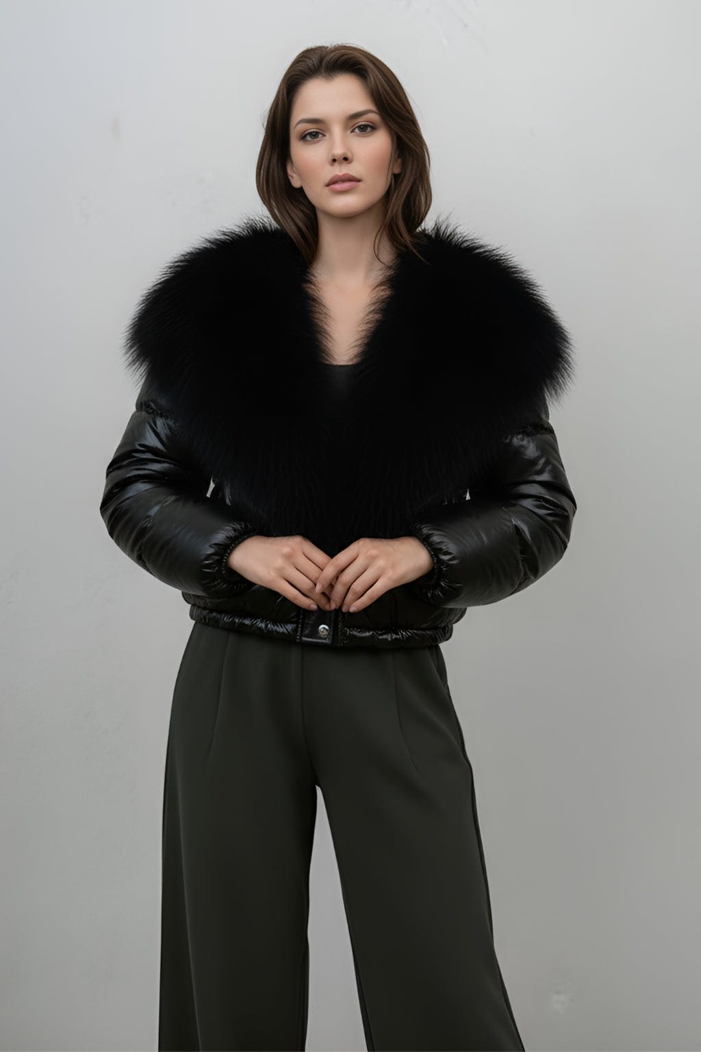 Blouson fourrure mouton noir Héritage fourrure
