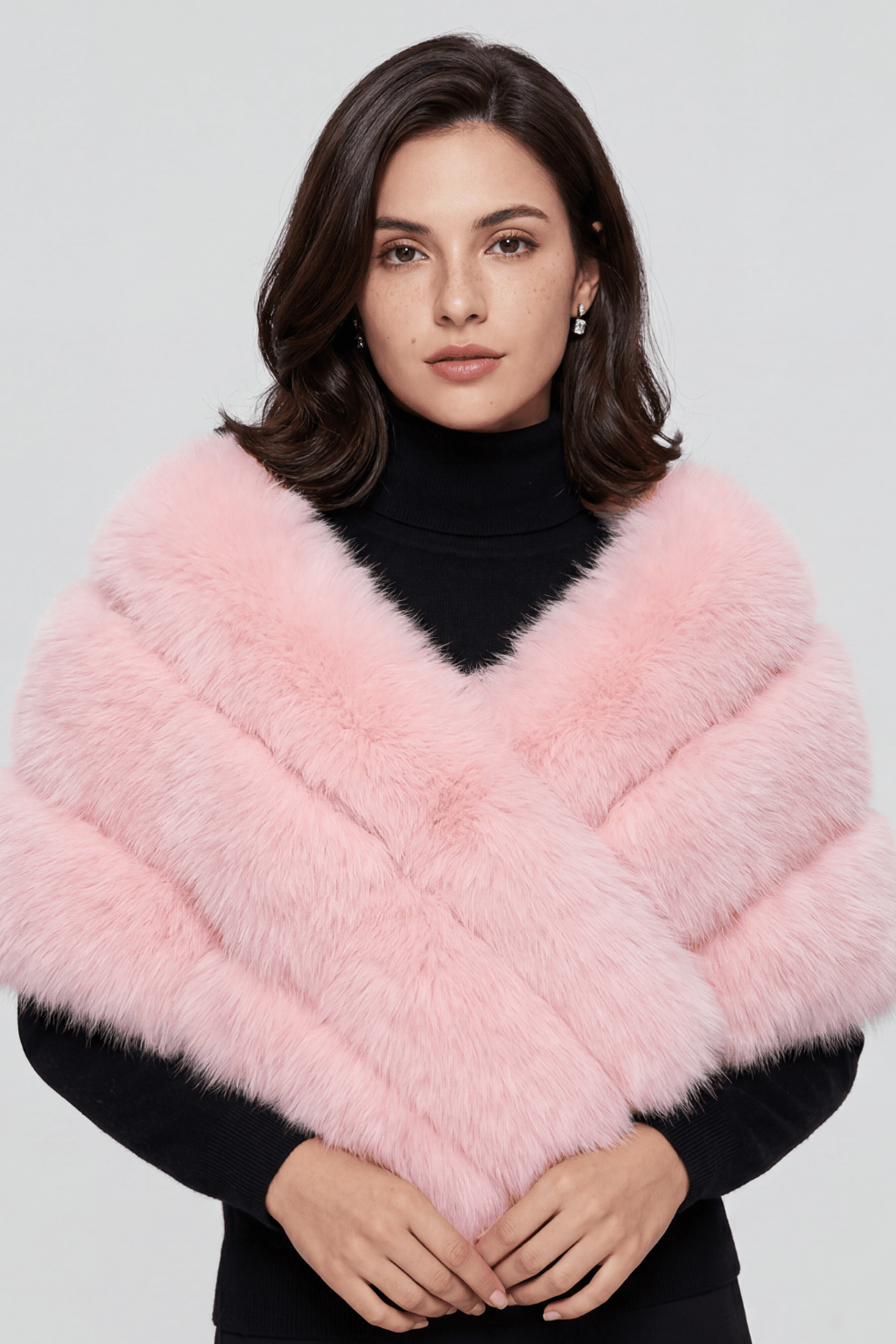 Boléro fourrure rose Héritage fourrure