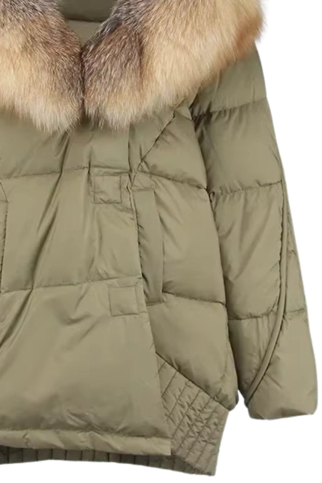Doudoune à fourrure longue kaki Héritage fourrure