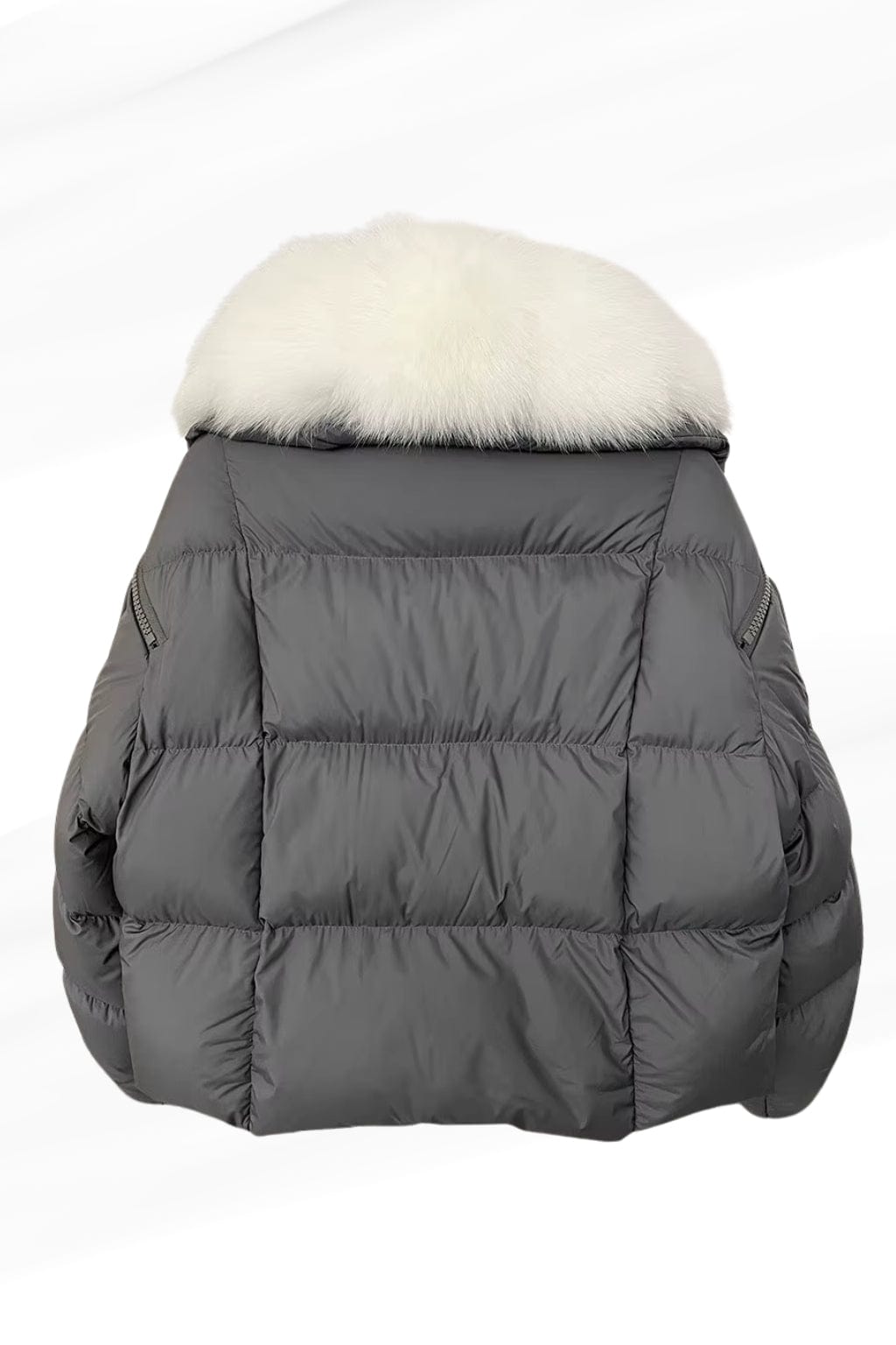 Doudoune col fourrure femme blanc Héritage fourrure