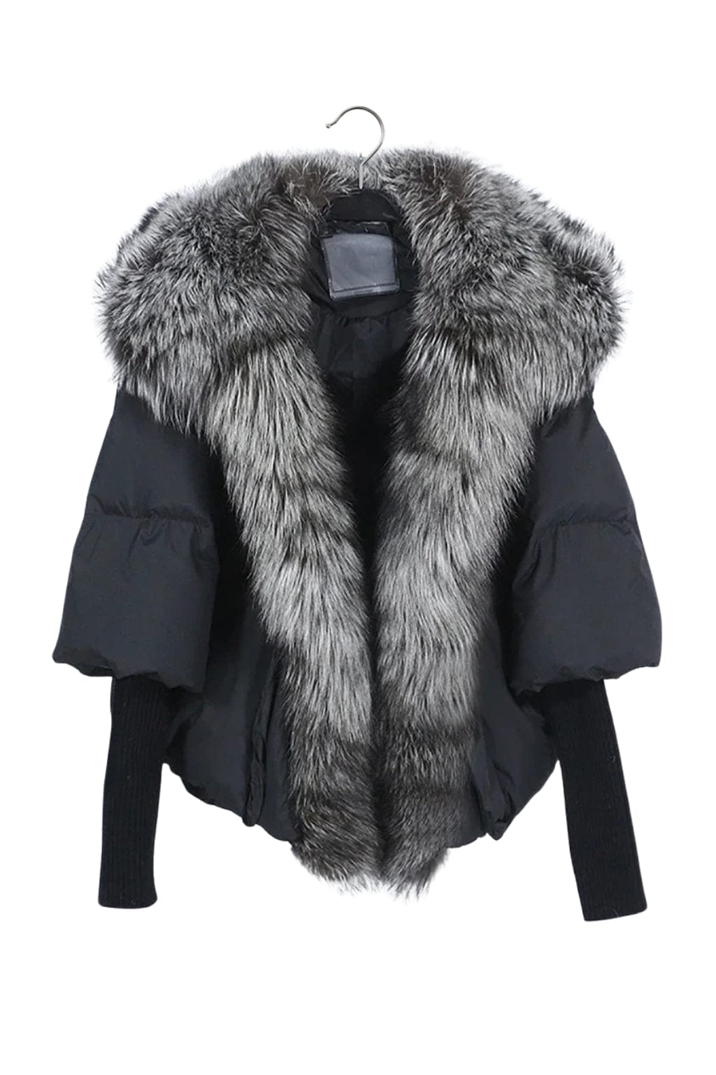 Doudoune col fourrure femme gris Héritage fourrure