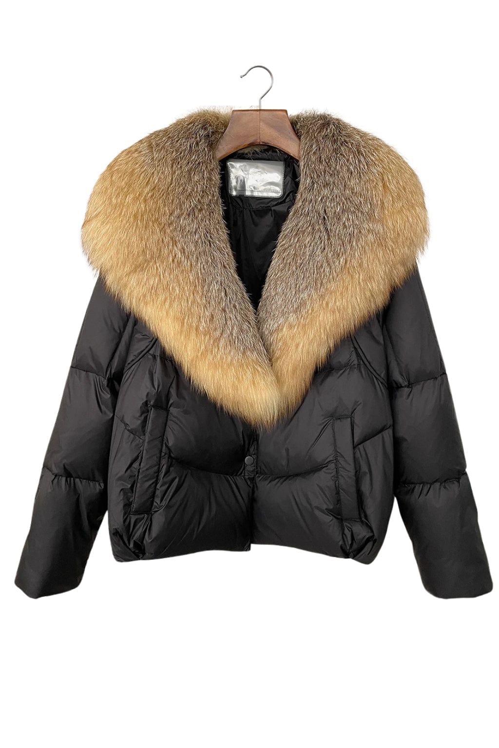 Doudoune col fourrure femme marron Héritage fourrure