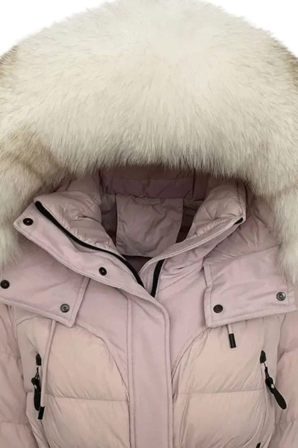 Doudoune courte en fourrure femme rose Héritage fourrure