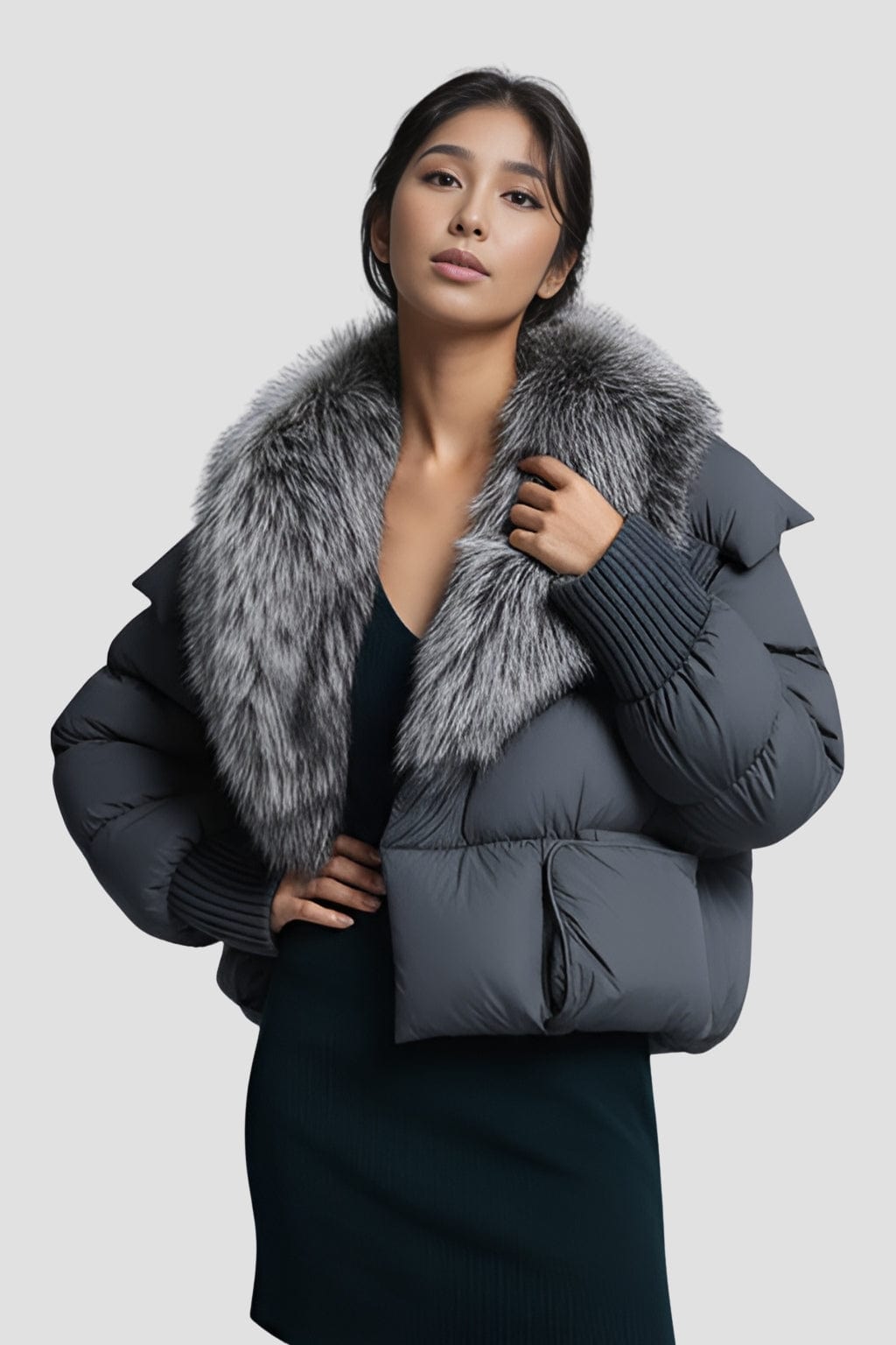 Doudoune femme fourrure renard Héritage fourrure