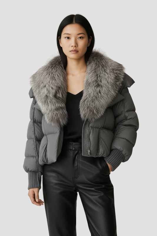 Doudoune femme fourrure renard Héritage fourrure