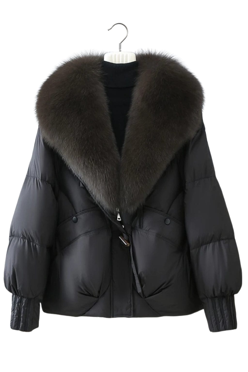 Doudoune fourrure femme noire Héritage fourrure