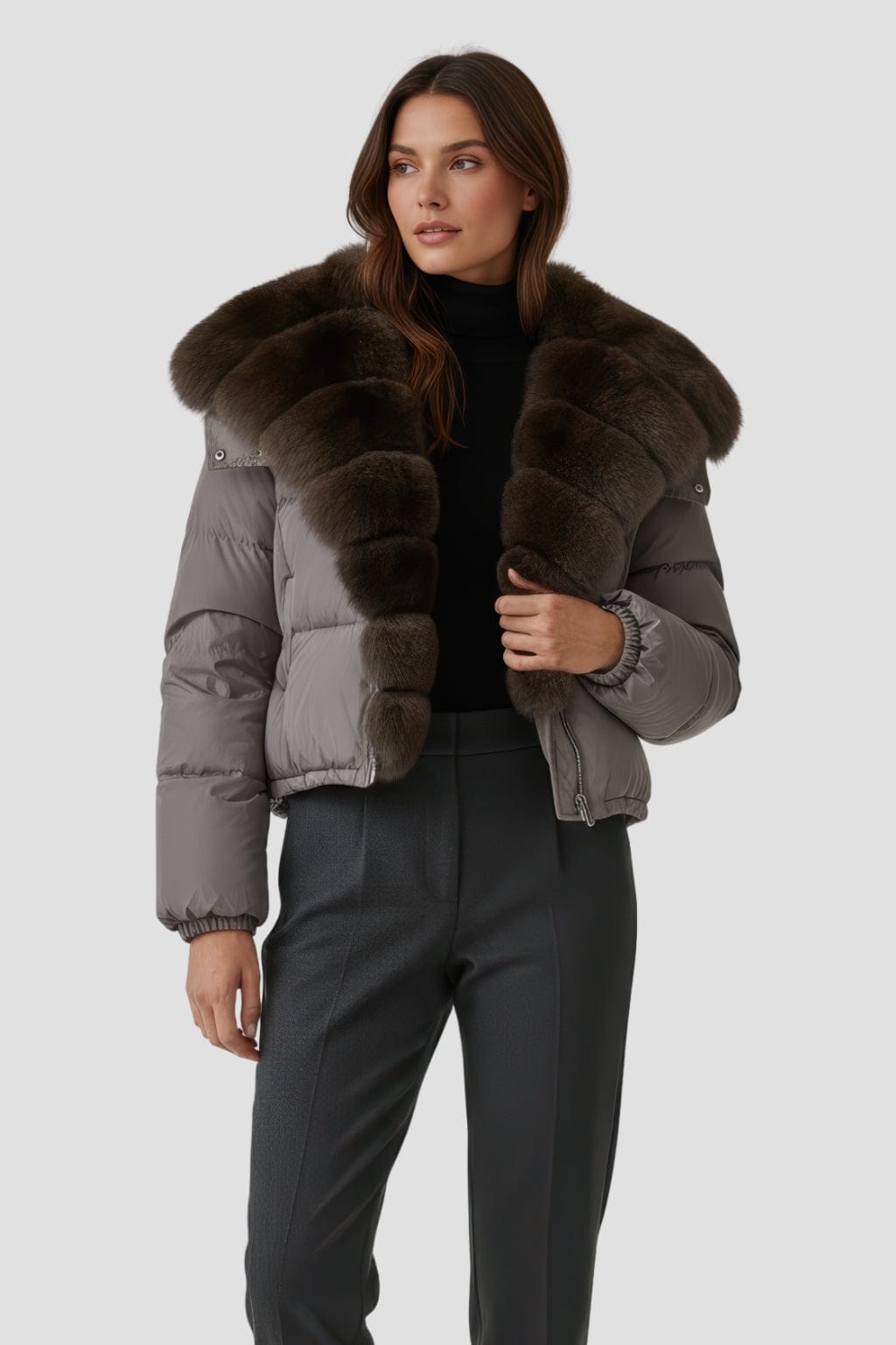 Doudoune fourrure femme pourpre Héritage fourrure