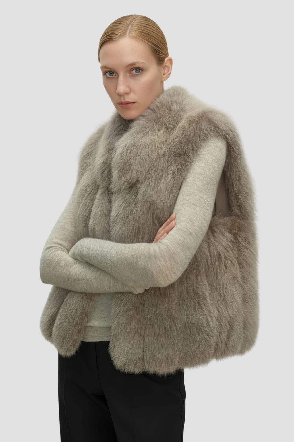 Gilet col en fourrure femme Héritage fourrure