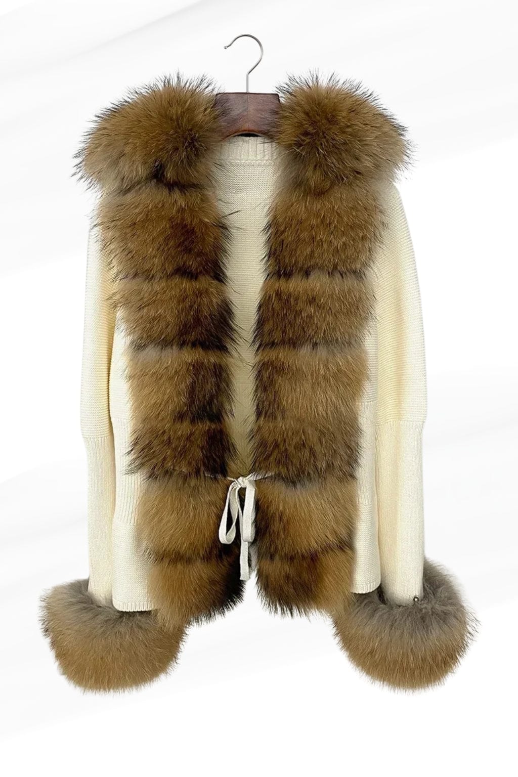 Gilet en fourrure de raton laveur blanc Héritage fourrure