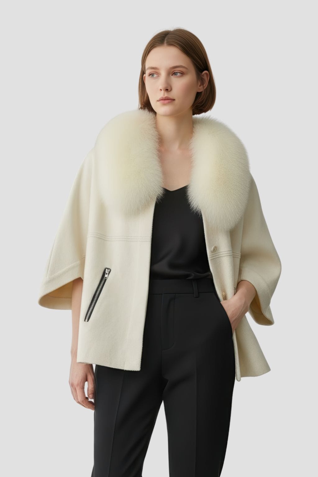 Gilet en fourrure de renard blanc Héritage fourrure