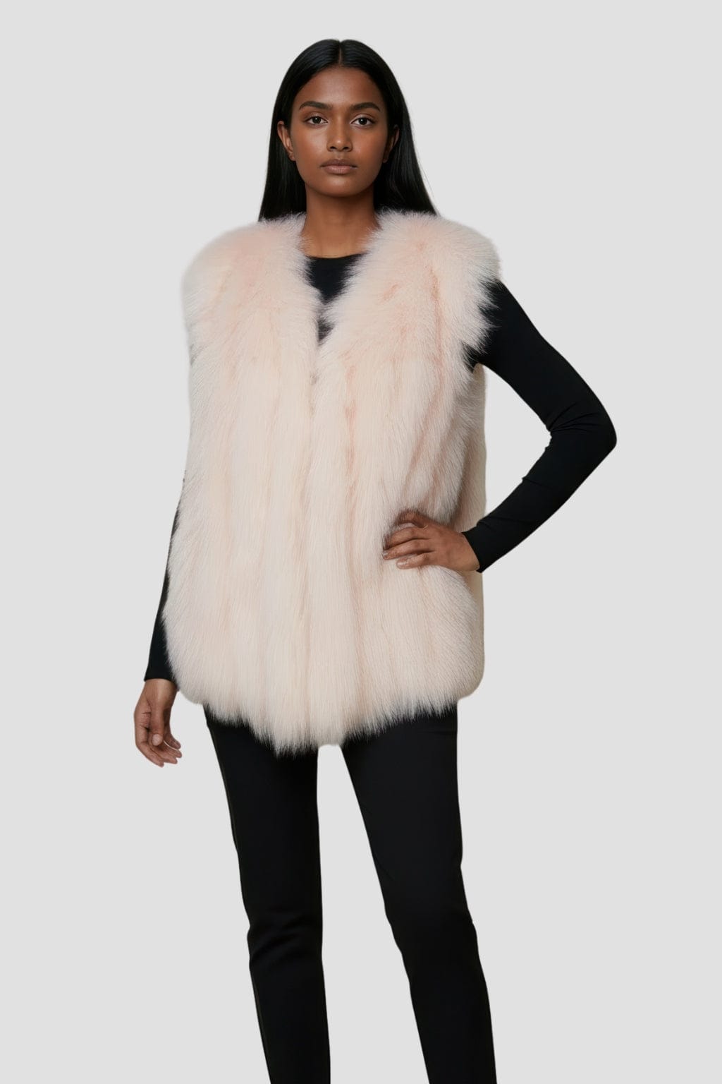 Gilet en fourrure de renard clair Héritage fourrure