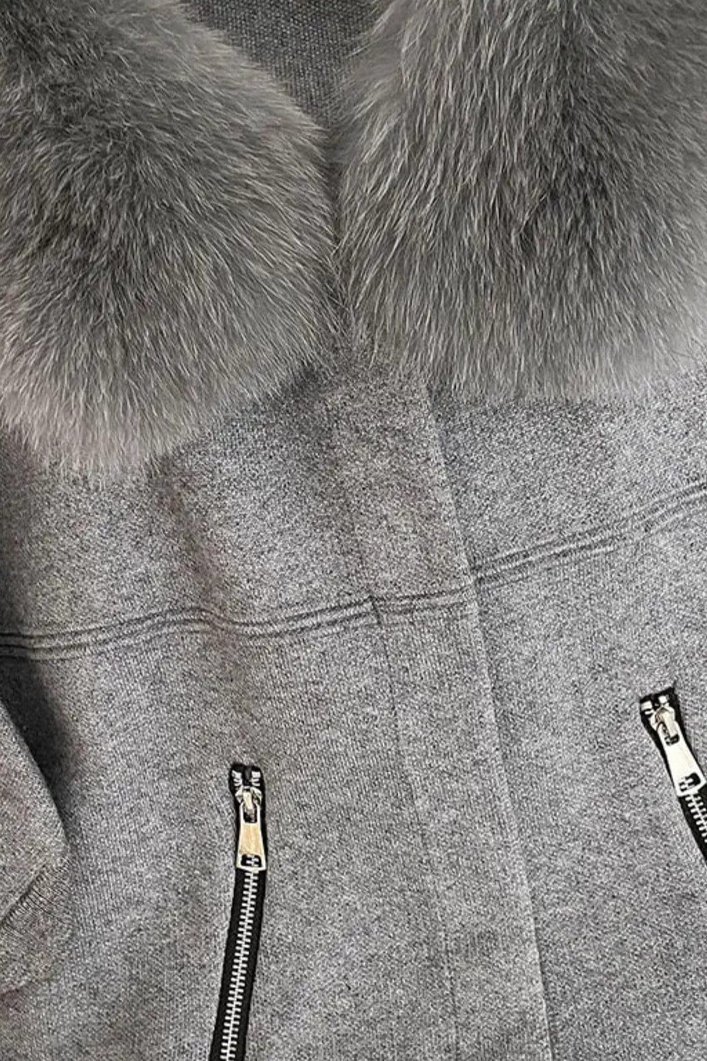 Gilet en fourrure de renard gris Héritage fourrure