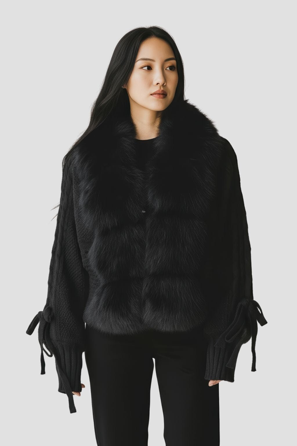 Gilet en fourrure de renard noir Héritage fourrure