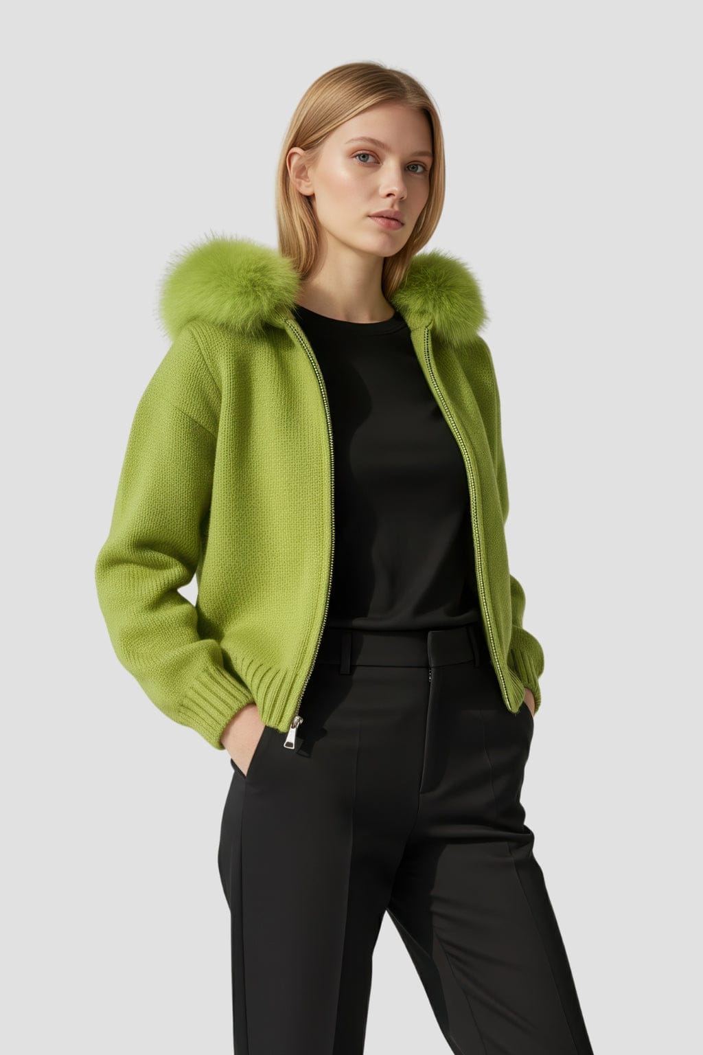 Gilet en fourrure de renard vert Héritage fourrure
