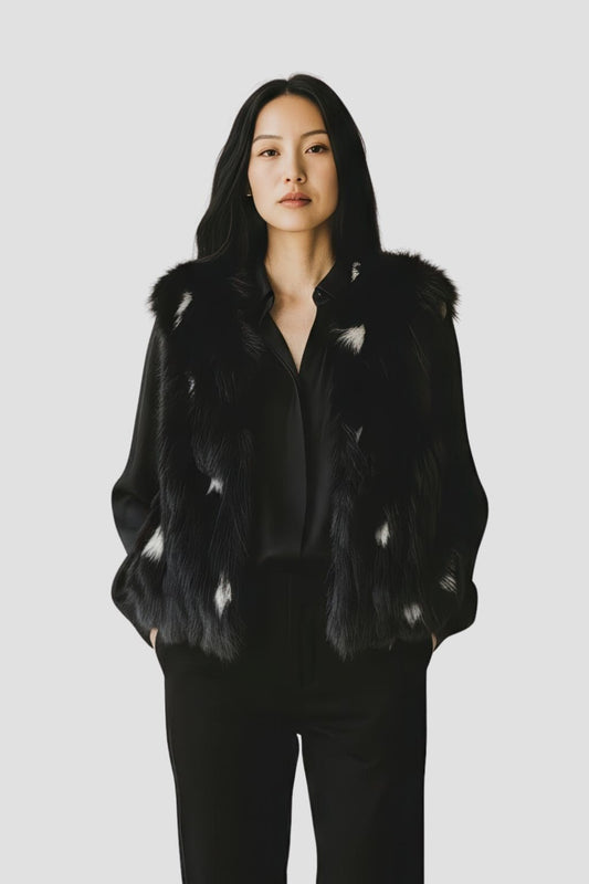 Gilet en fourrure de vison noir Héritage fourrure