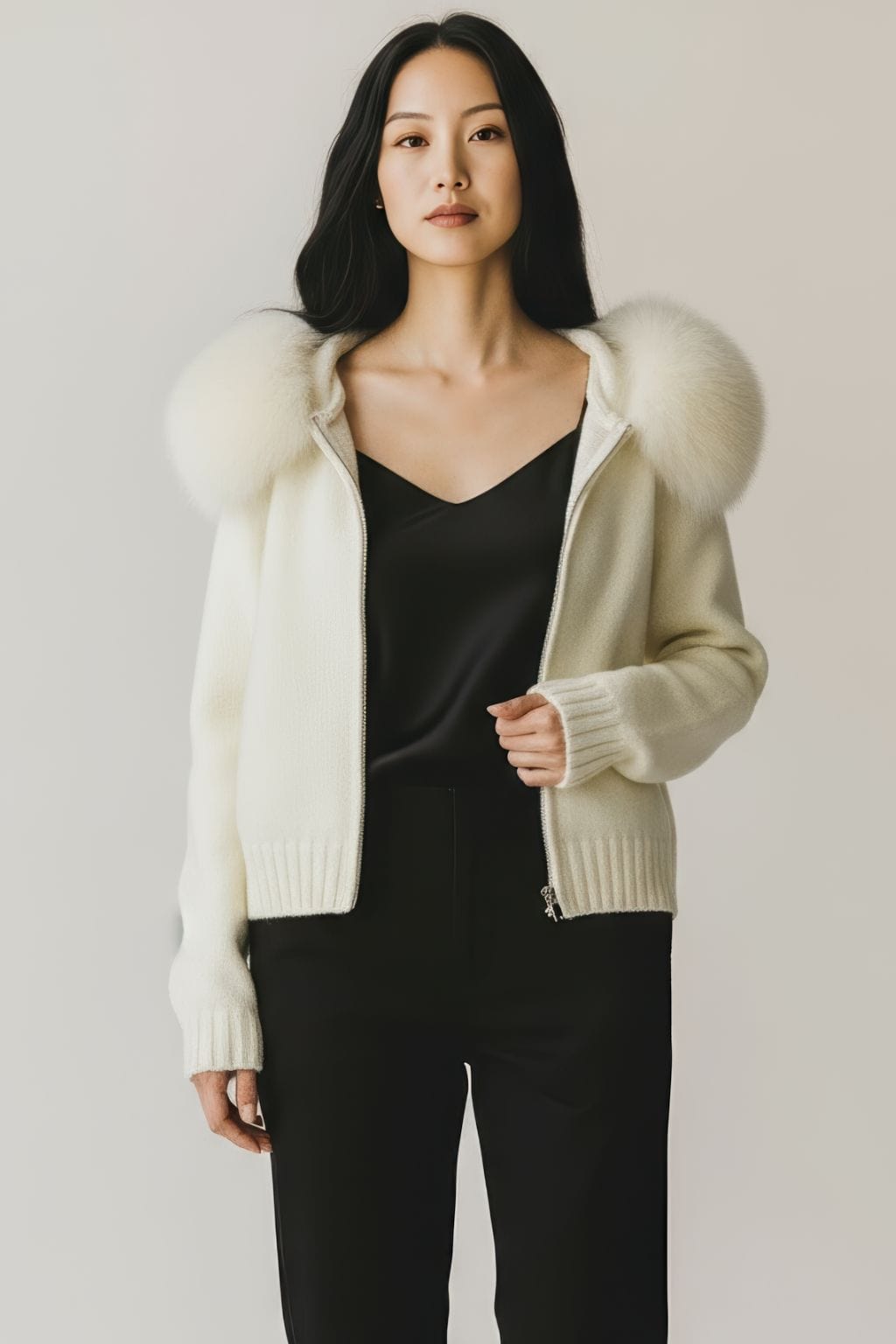 Gilet fourrure femme beige Héritage fourrure