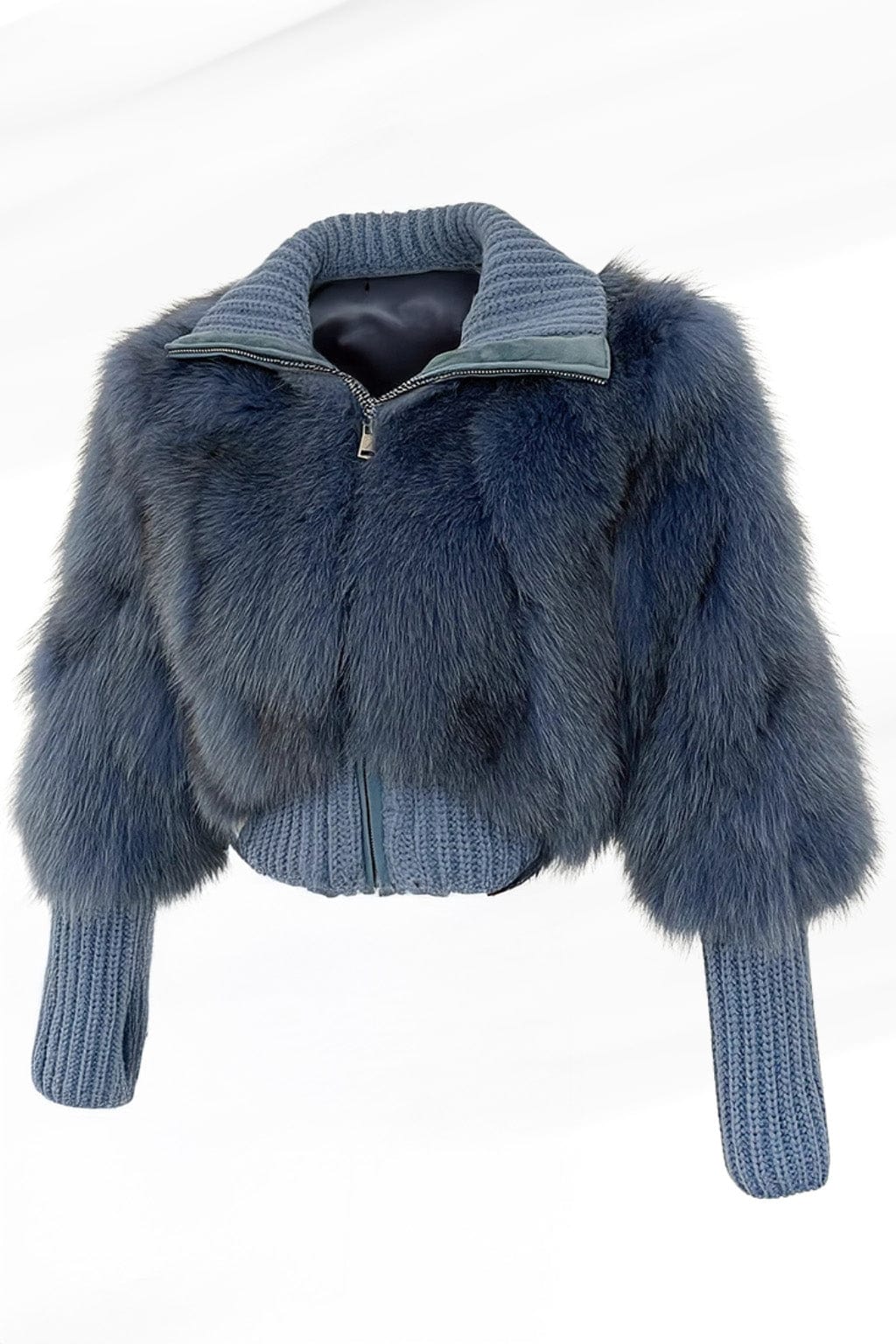 Gilet fourrure femme bleu Héritage fourrure
