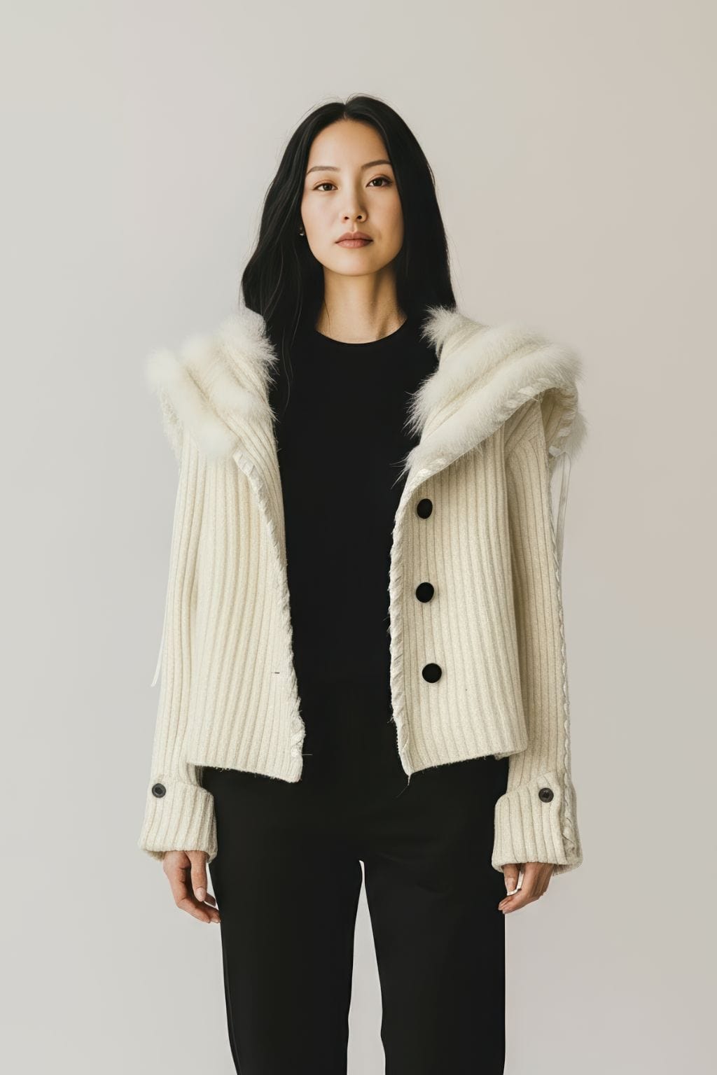 Gilet fourrure femme crème Héritage fourrure