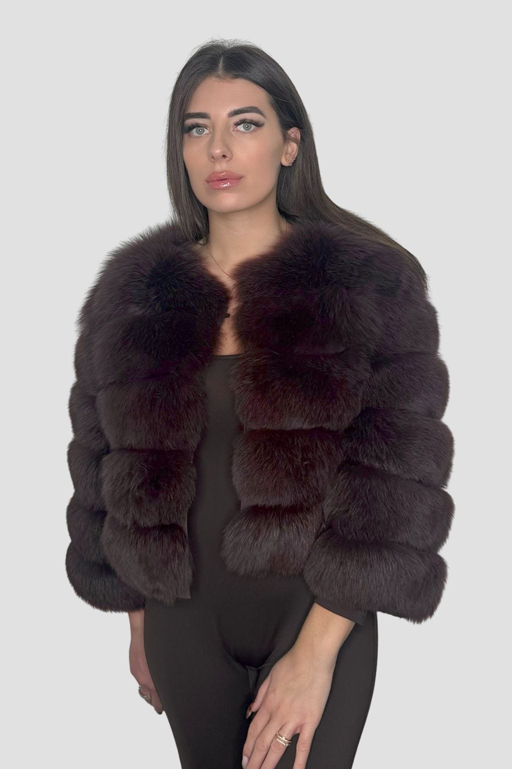 Manteau en fourrure femme bordeaux Héritage fourrure