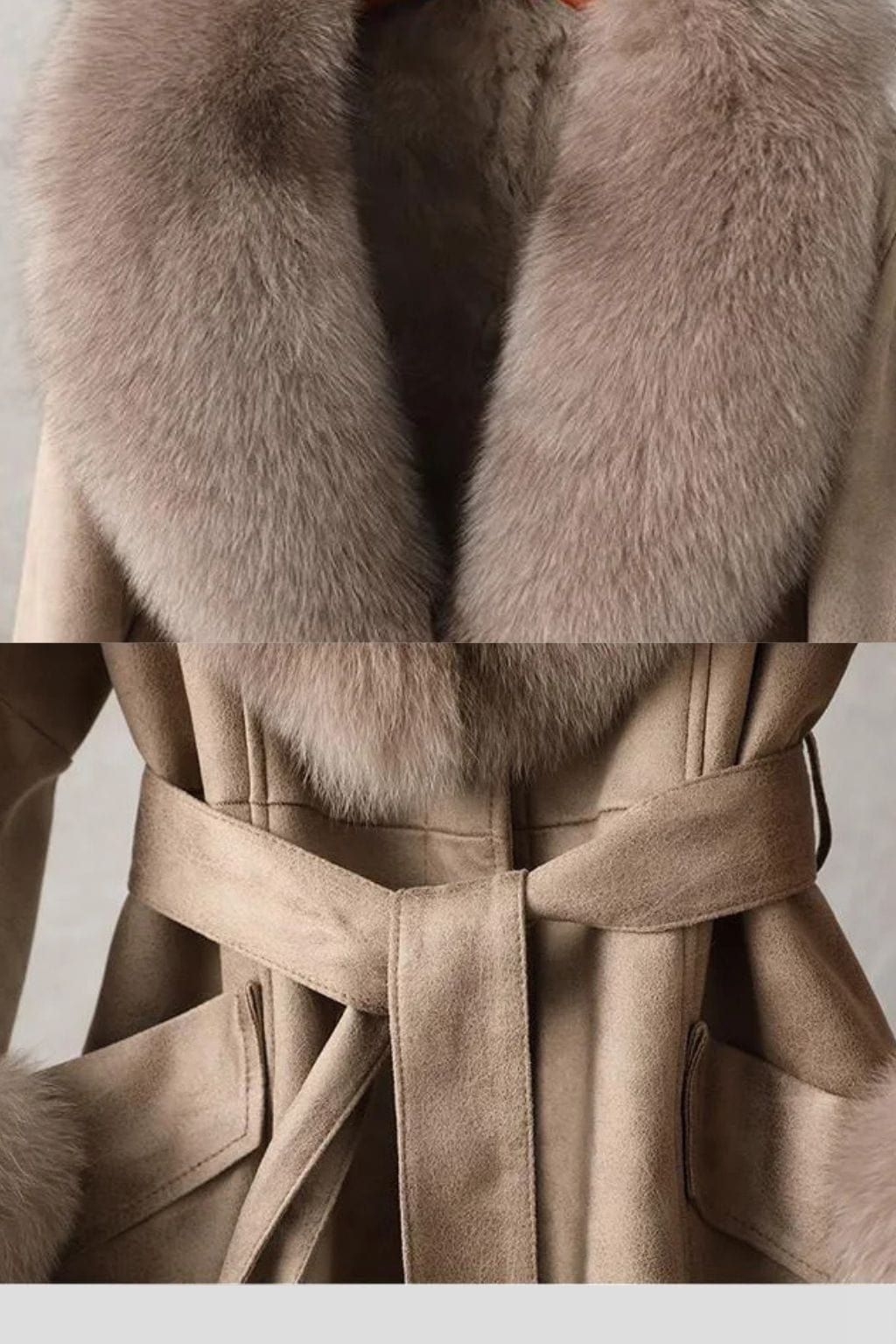 Manteau en fourrure femme cuir beige Héritage fourrure