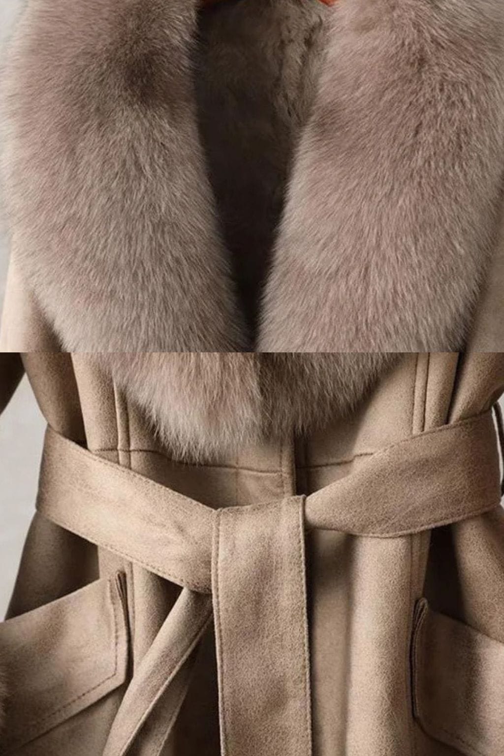 Manteau en fourrure femme cuir beige Héritage fourrure