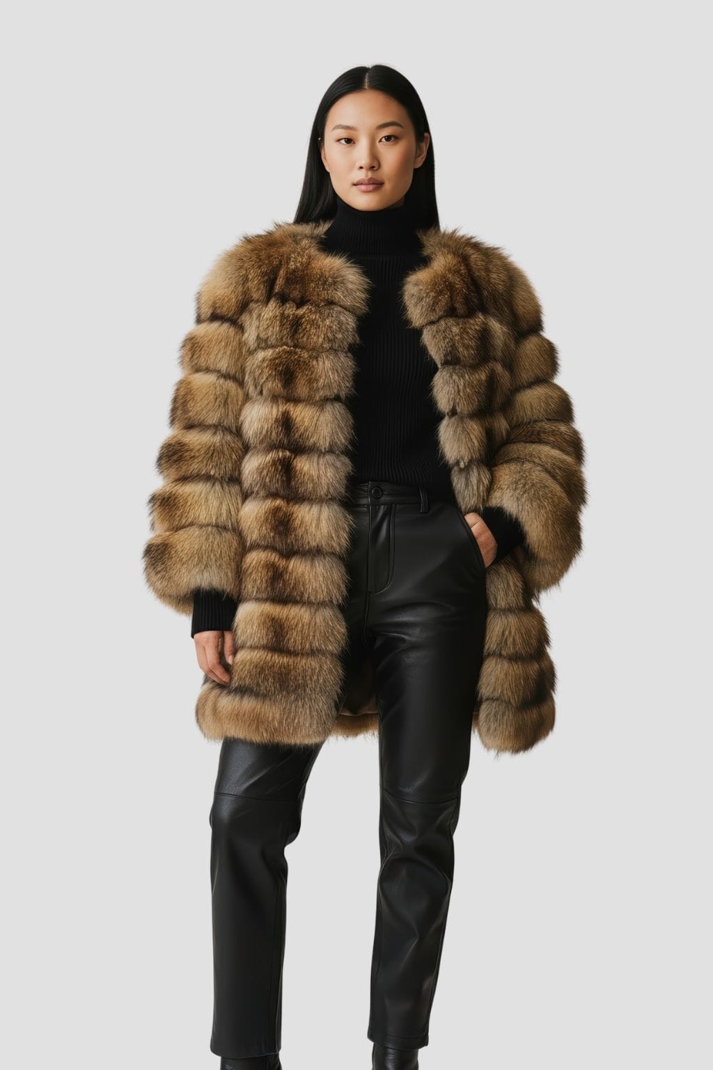 Manteau en fourrure femme mi long Héritage fourrure