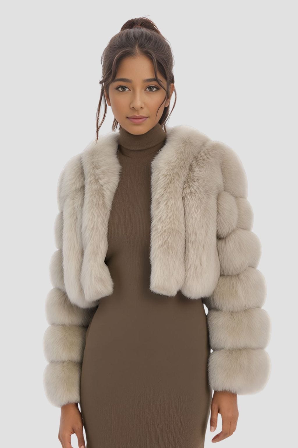 Manteau fourrure femme beige Héritage fourrure