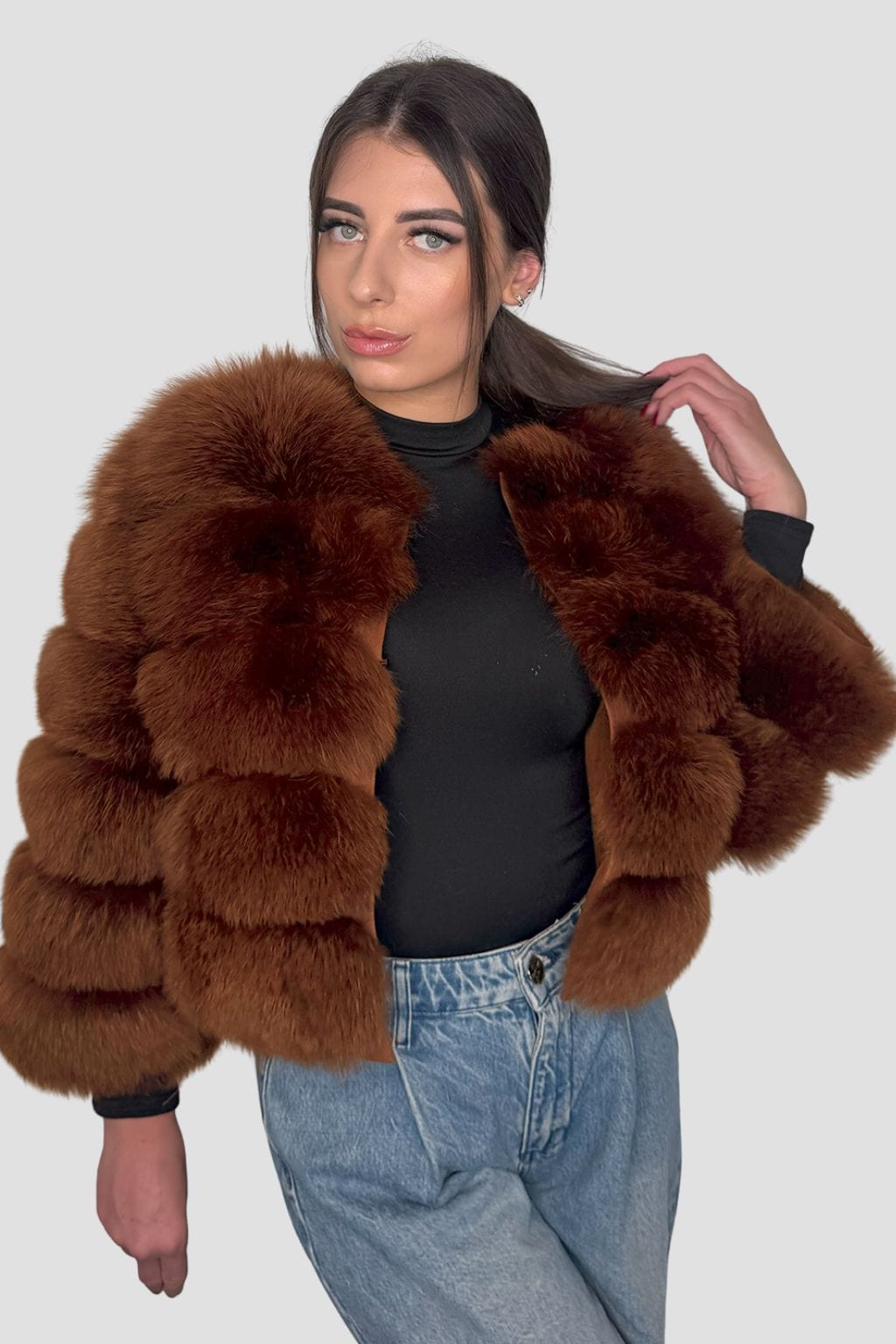 Manteau fourrure femme brun Héritage fourrure