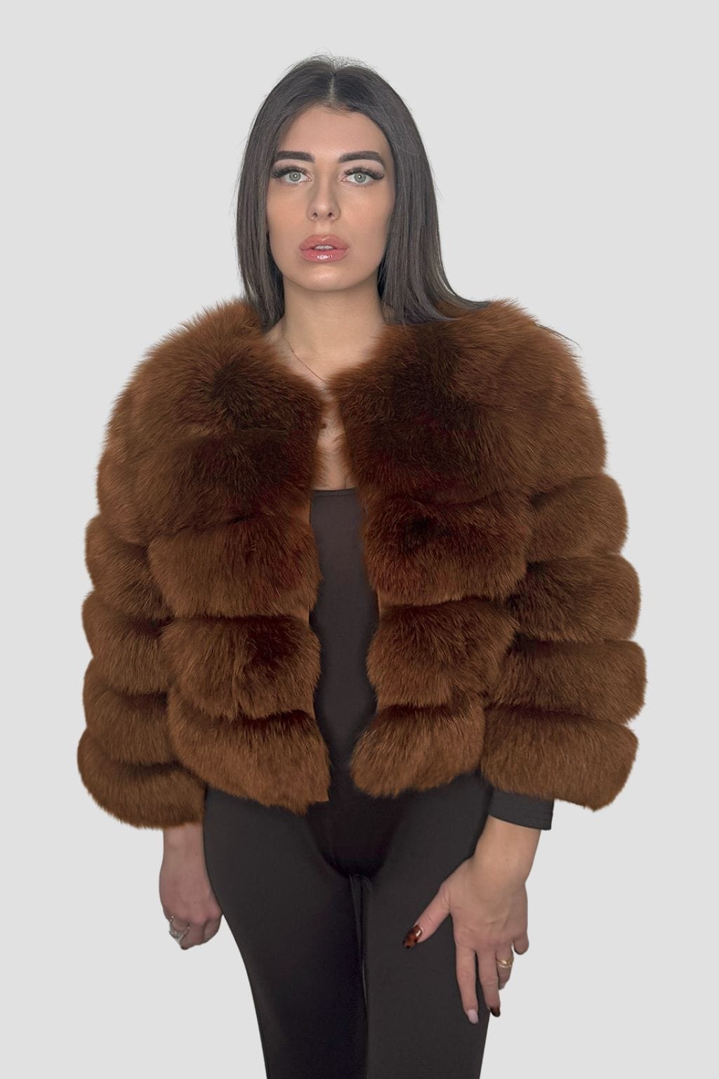 Manteau fourrure femme brun Héritage fourrure