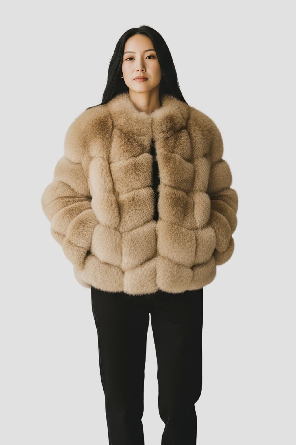 Manteau fourrure femme crème Héritage fourrure