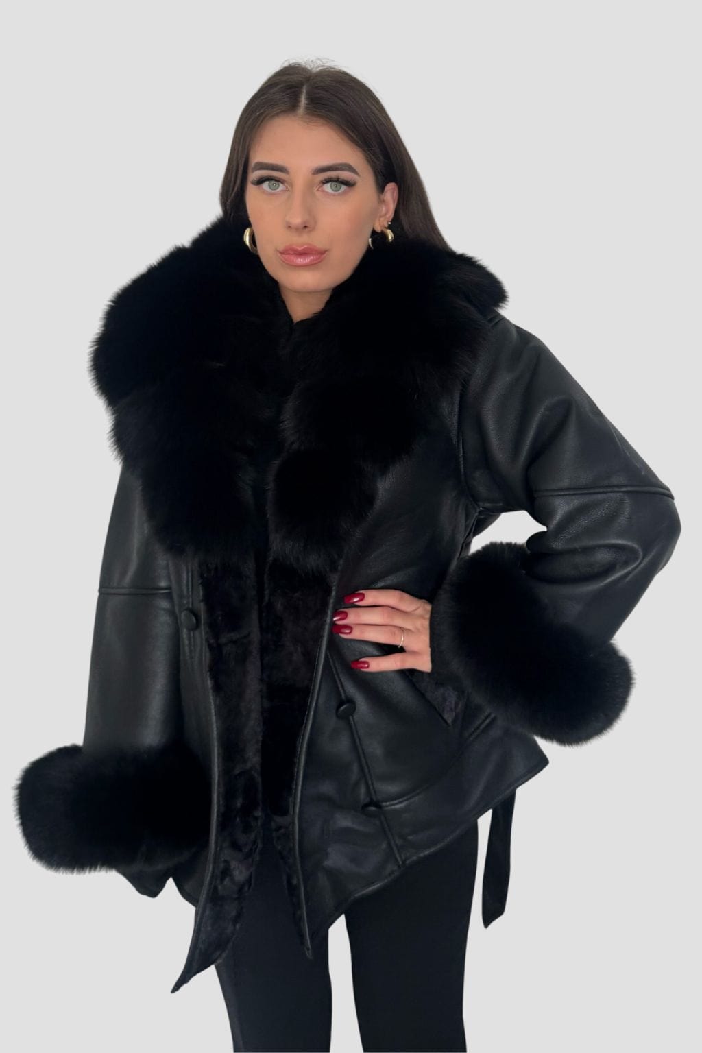 Manteau fourrure femme cuir Héritage fourrure