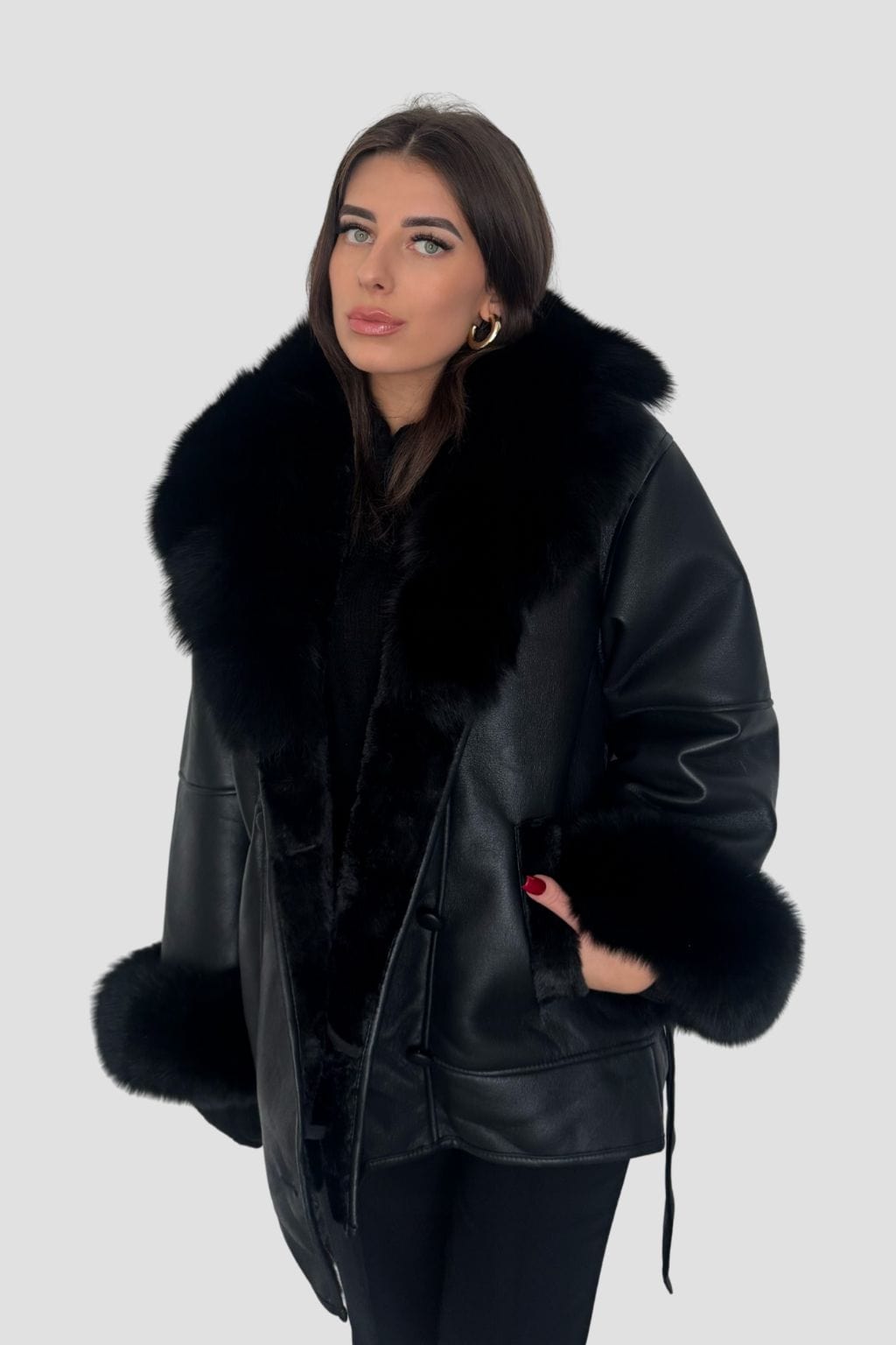 Manteau fourrure femme cuir Héritage fourrure