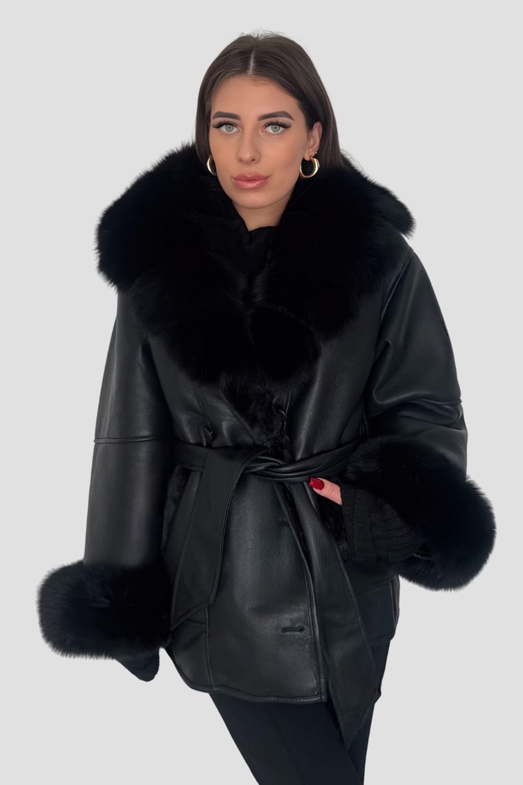 Manteau fourrure femme cuir Héritage fourrure