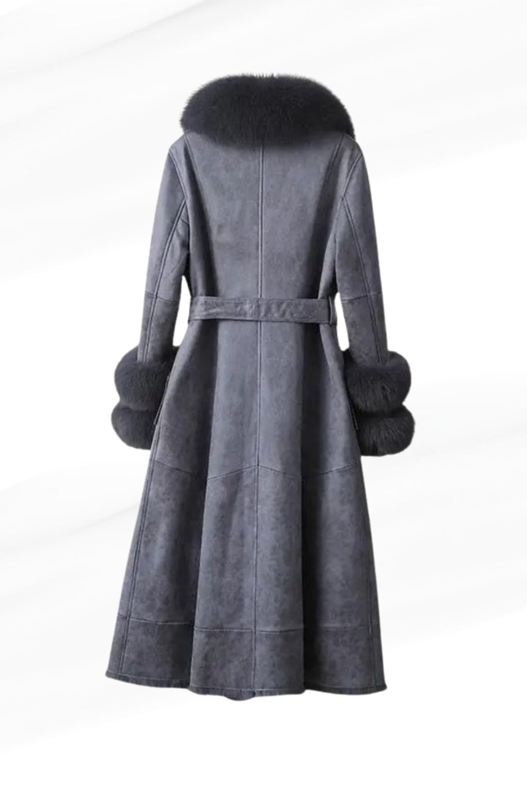 Manteau fourrure femme cuir gris Héritage fourrure