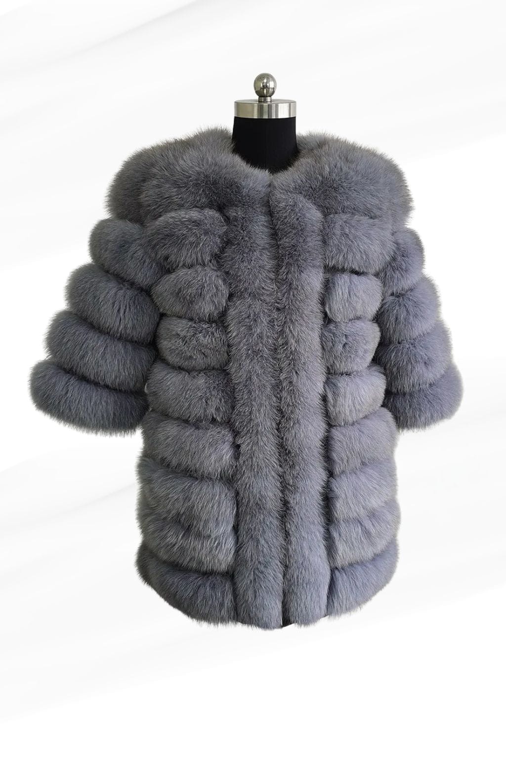 Manteau fourrure femme long gris Héritage fourrure