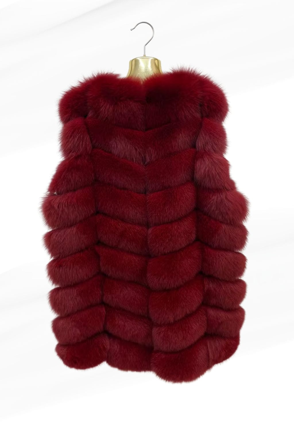 Manteau fourrure femme long rouge Héritage fourrure