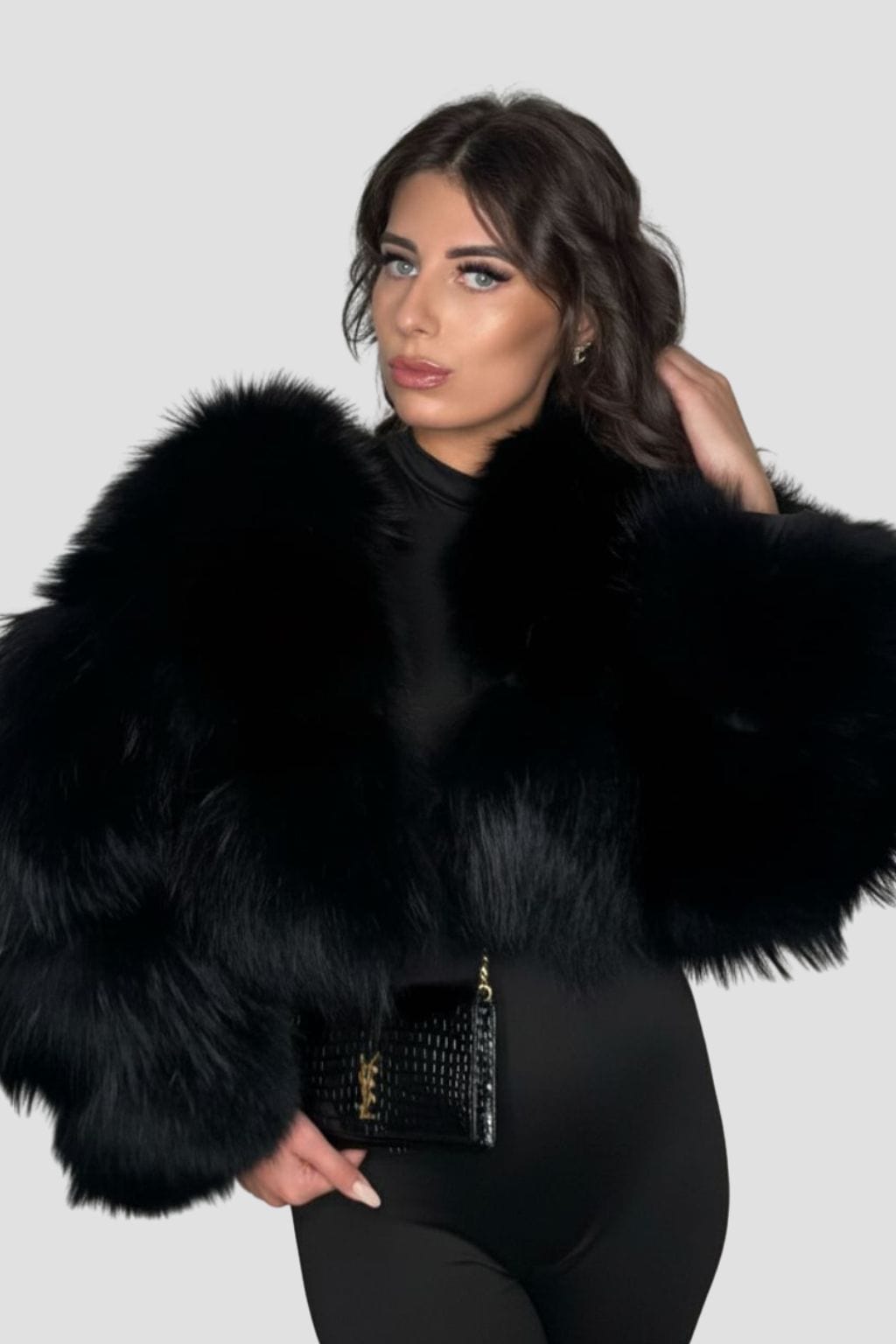 Manteau fourrure femme noir Héritage fourrure