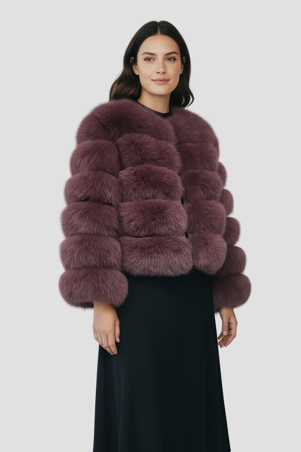 Manteau fourrure femme rouge Héritage fourrure