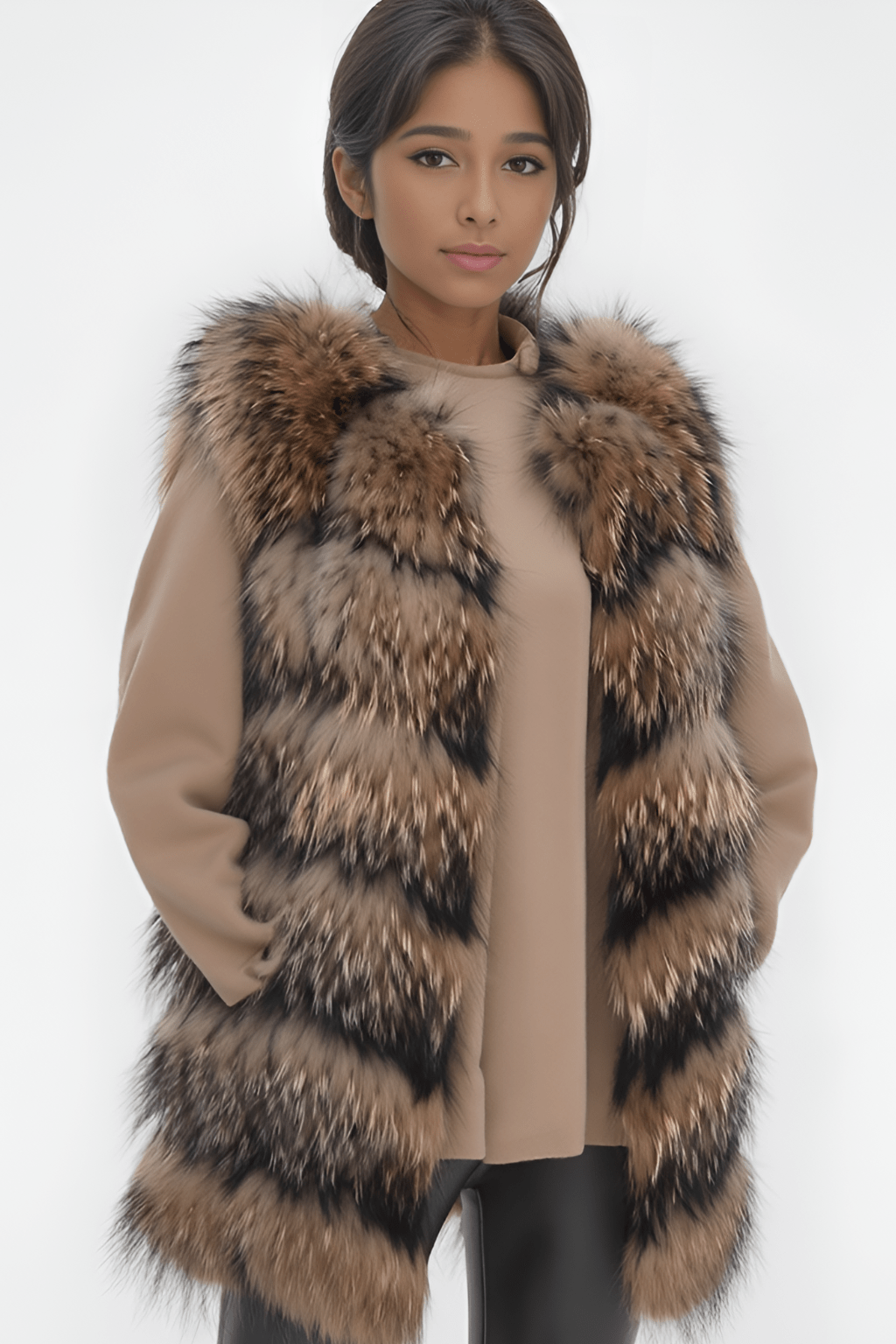 Manteau fourrure femme sans manche Héritage fourrure