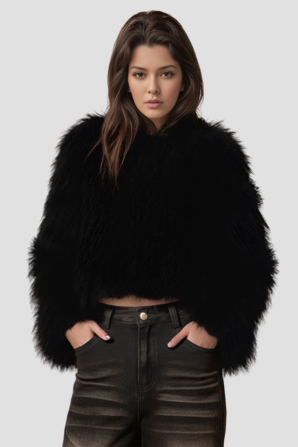 Manteau fourrure mouton court Héritage fourrure