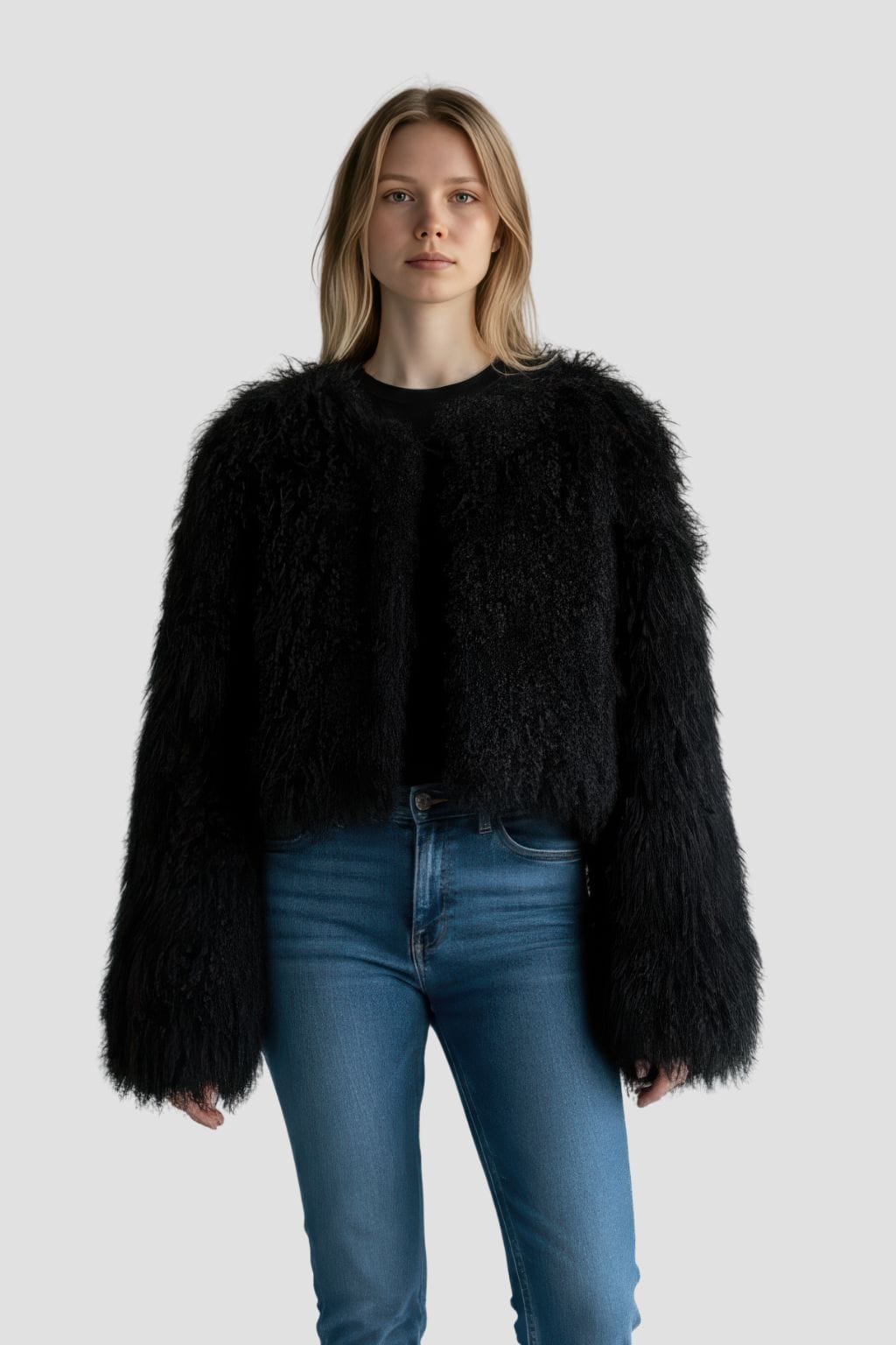 Manteau fourrure mouton court Héritage fourrure