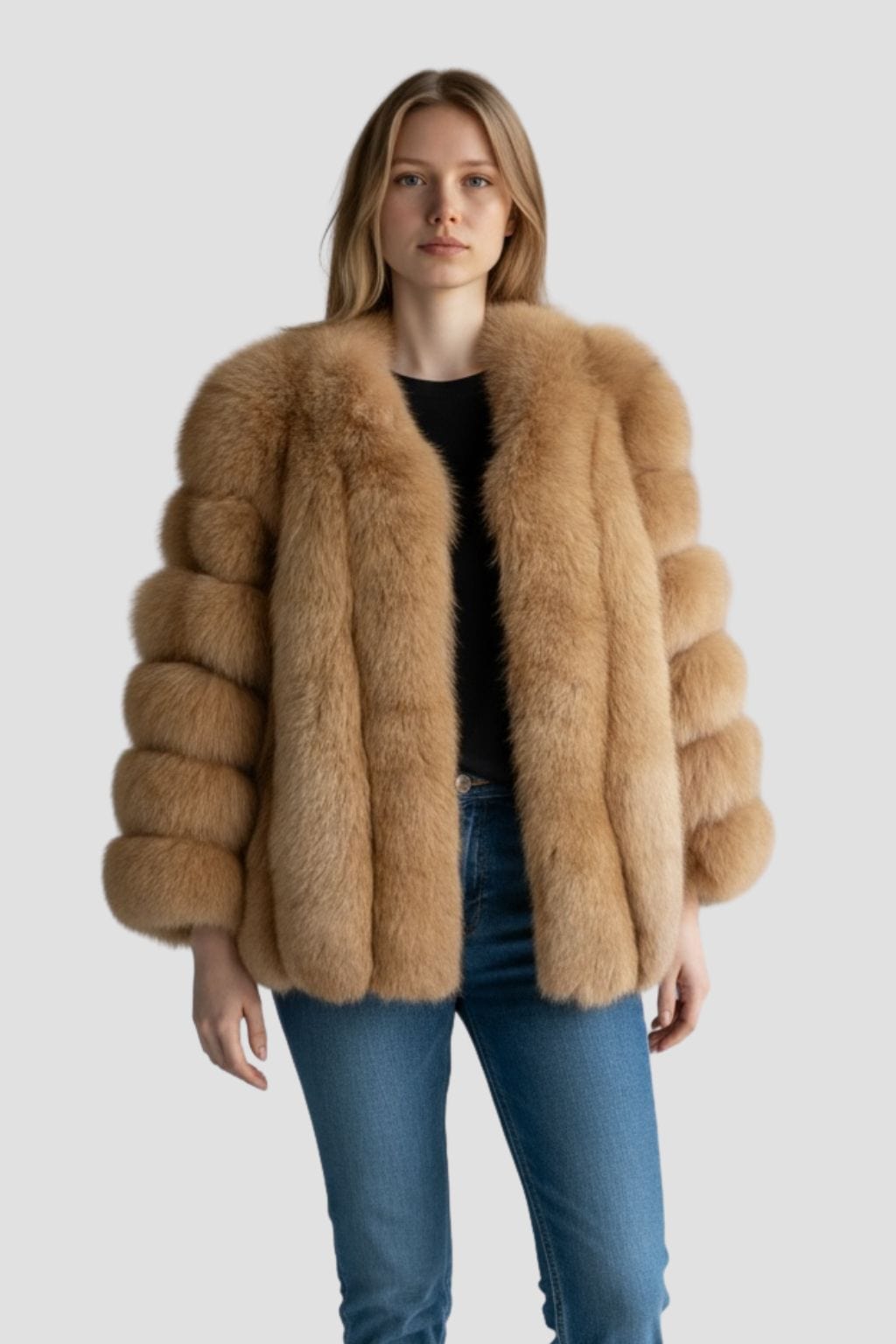 Manteau large en fourrure marron Héritage fourrure